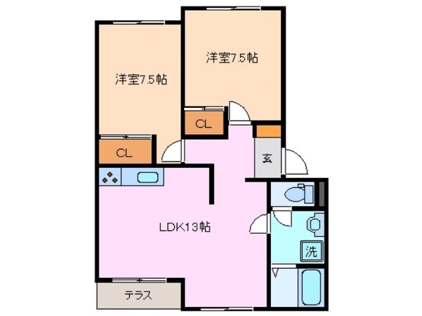 河原田駅 徒歩12分 1階の物件間取画像